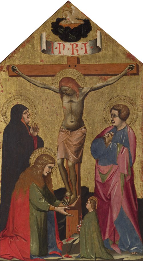 The Crucifixion with the Virgin Mary, St. Mary Magdalene, St. John the Evangelist, and a Female Sain, 1400, Jacopo di Paolo