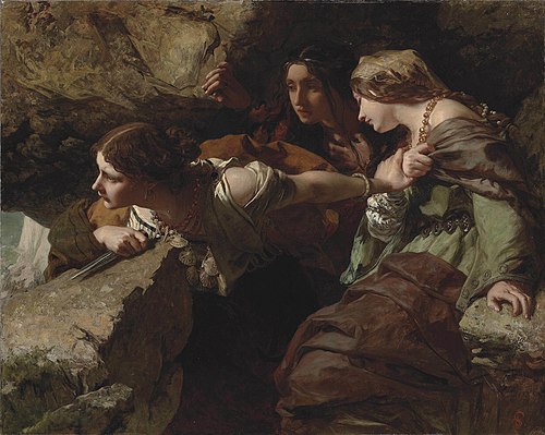 Le Courage, l’Anxiété et le Désespoir observent la bataille, 1850, James Sant