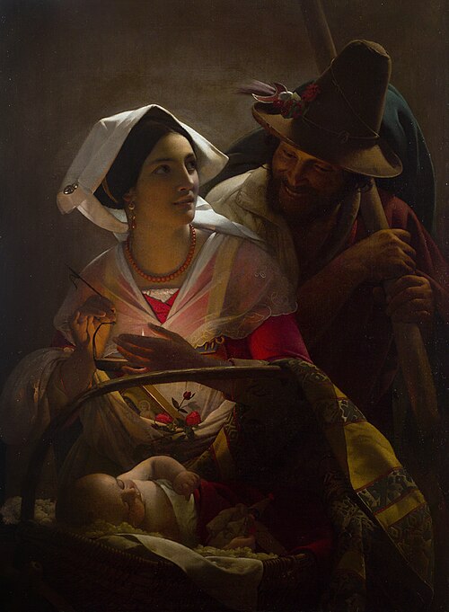 Nativity in Roman costume, 1856, Jan Baptist Lodewyck Maes