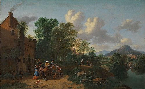 Landskap ved en elv, 1670, Johannes Gottlieb Glauber