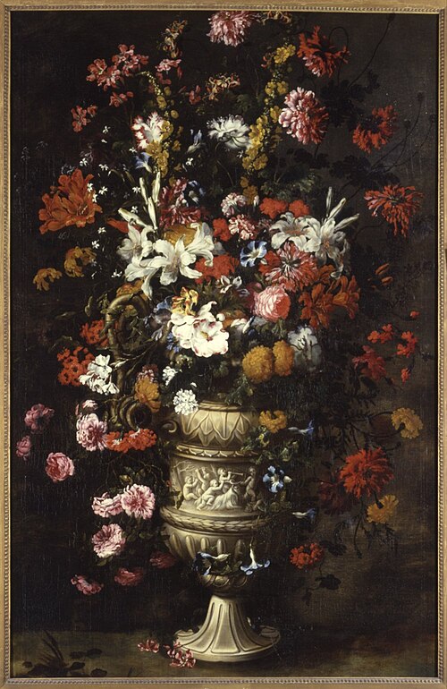 Flowers in a Figured Vase, 1670, Jan Peeter Brueghel