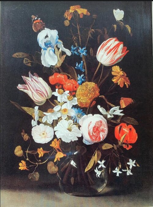 Bouquet in a glass vase, 1650, Jan Philips van Thielen