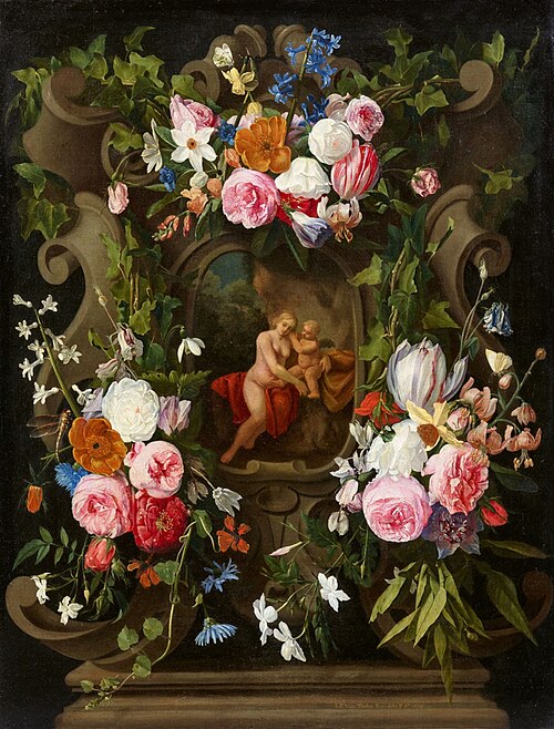 Venus and Cupid in a Flower Garland, 1648, Jan Philips van Thielen