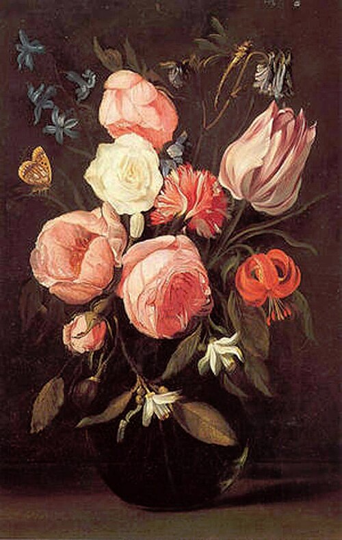 Flowers in a glass vase, 1650, Jan Philips van Thielen