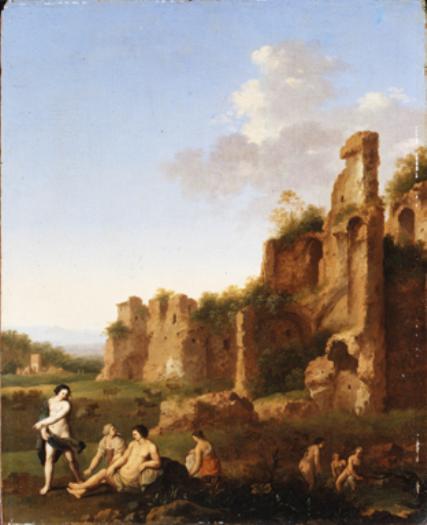Paysage avec femmes au bain, 1660, Johannes van Haensbergen