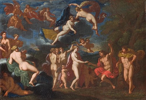 Paris Giving Venus the Apple, 1681, Johannes van Haensbergen