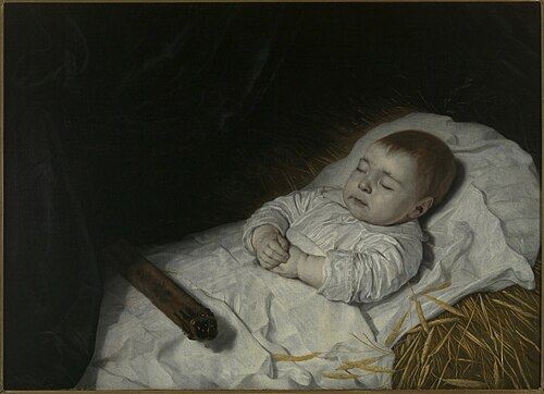 Jongetje op zijn doodsbed., 1645, Bartholomeus van der Helst