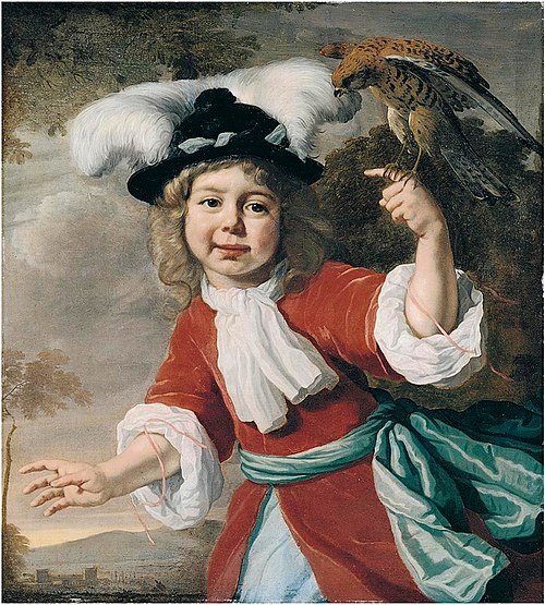 Portrait of a young boy with a falcon, 1665, Bartholomeus van der Helst
