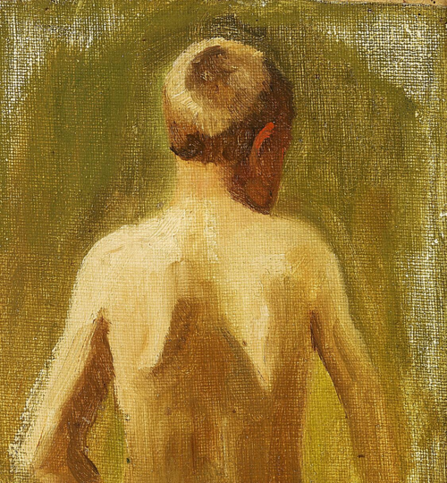 Study showing the back of a boy., 1884, Vilhelm Hammershøi