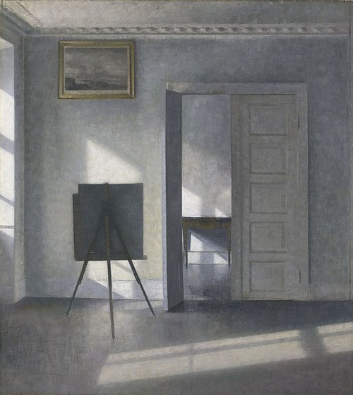 Interior with an Easel, Bredgade 25, , Vilhelm Hammershøi