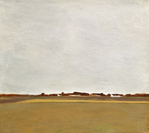 Rainy summer landscape from Virum near Frederiksdal., 1888, Vilhelm Hammershøi