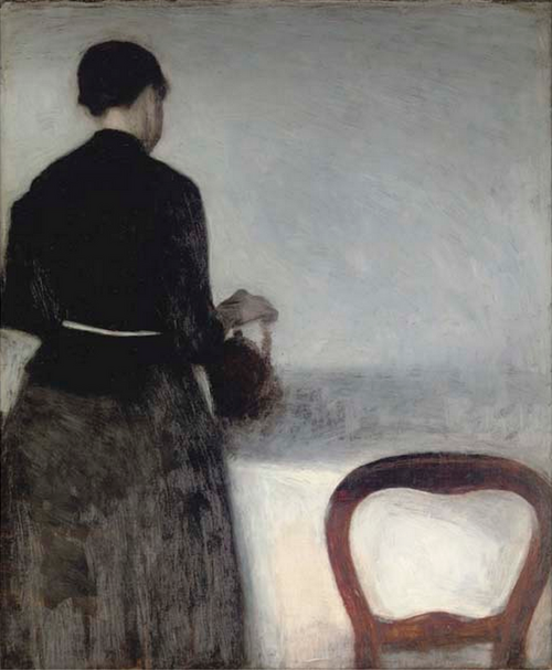 Young Girl Pouring Tea - the Artist's Sister., 1884, Vilhelm Hammershøi