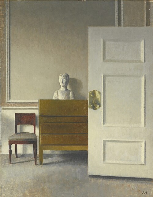 Interior with a Bust, 1900, Vilhelm Hammershøi