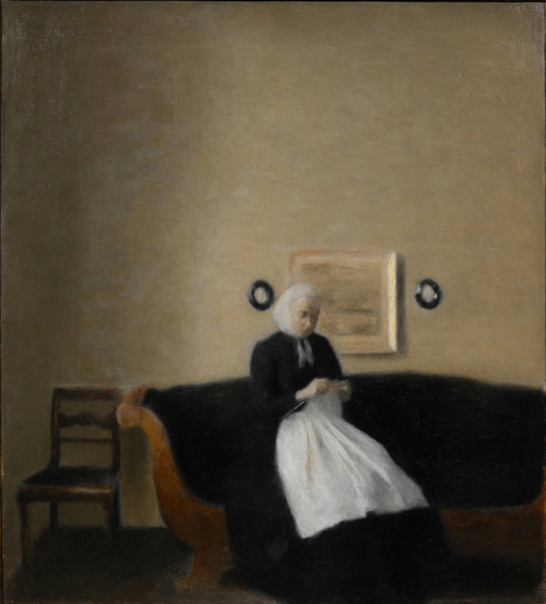 Interior with the Artist's Mother, 1889, Vilhelm Hammershøi