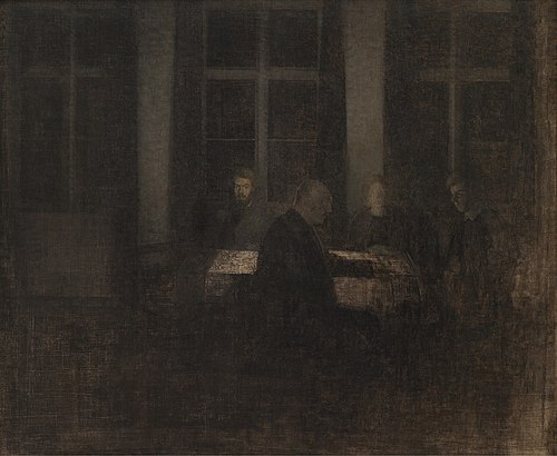 Aften i stuen, 1904, Vilhelm Hammershøi