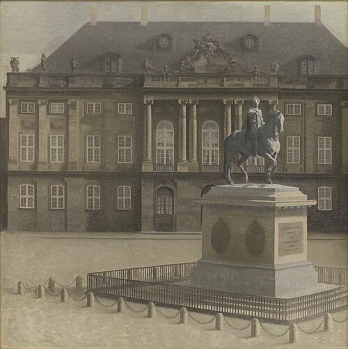 La place Amalienborg, 1896, Vilhelm Hammershøi