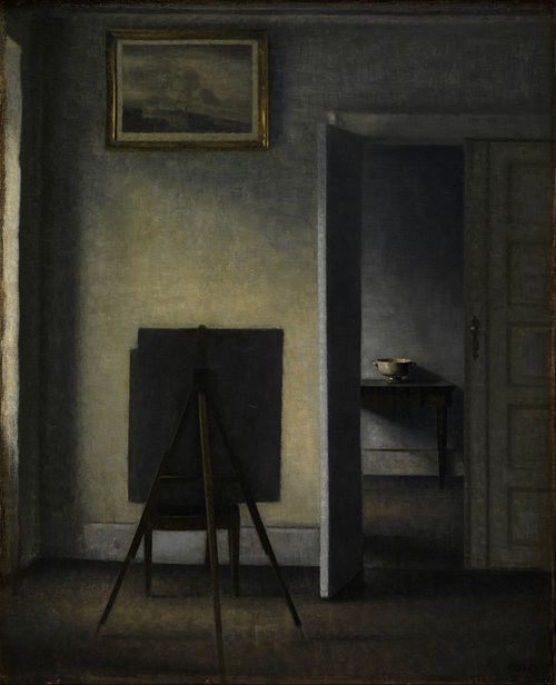 Interior with the Artist's Easel, 1910, Vilhelm Hammershøi