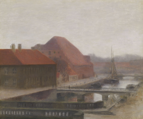 View from Frederiksholms Kanal, Copenhagen., 1892, Vilhelm Hammershøi