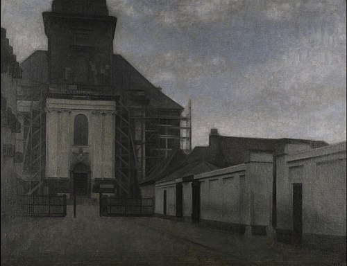 Strandgade with Christians Kirke in the background, 1916, Vilhelm Hammershøi
