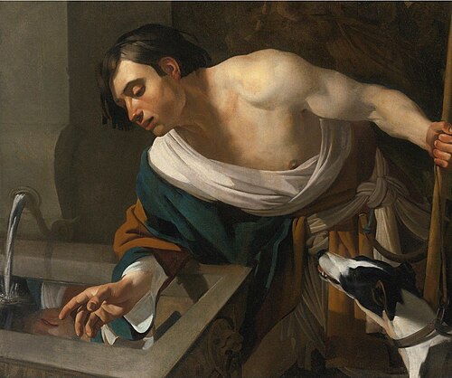 Narcissus  Gazing at His Reflection, , Dirck van Baburen
