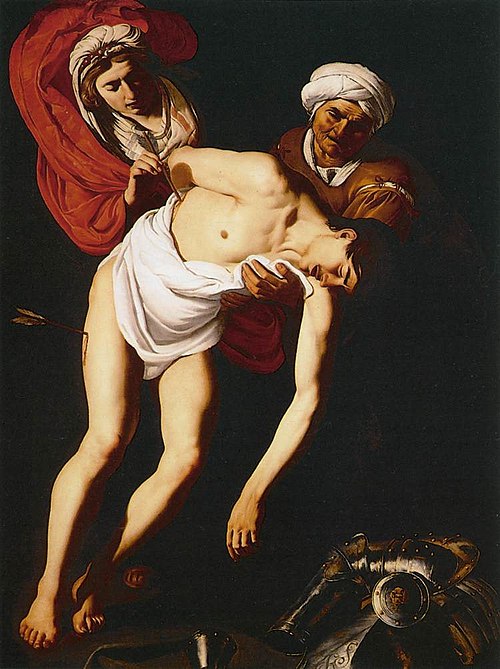 Saint Sebastian Tended by Saint Irene and her Maid, 1615, Dirck van Baburen