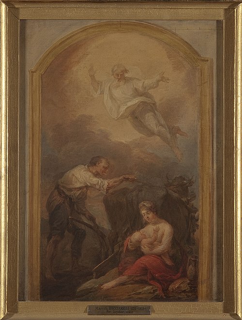 Saint Isidore ploughing, sketch, 1805, Marcello Bacciarelli