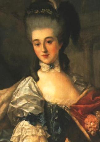 Portrait d'Izabela Lubomirska (Elżbieta Czartoryska) "La bleue marquise" (1733-1816)., 1757, Marcello Bacciarelli