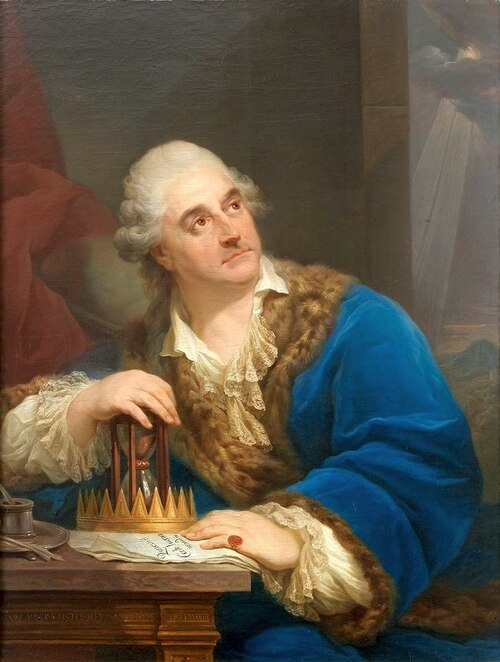 Portrait de Stanislas Auguste avec un sablier., 1793, Marcello Bacciarelli