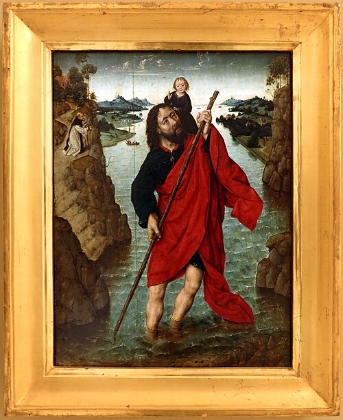 Saint Christophe et l'Enfant Jésus, 1485, Albert Bouts
