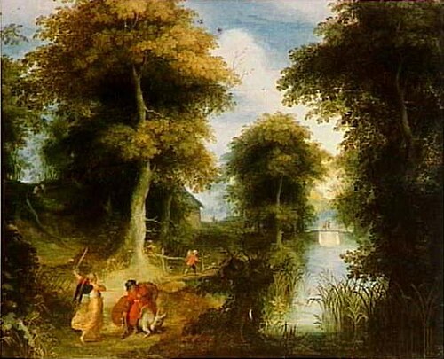 Landscape with Balaam and his ass, 1624, Jasper van der Lanen