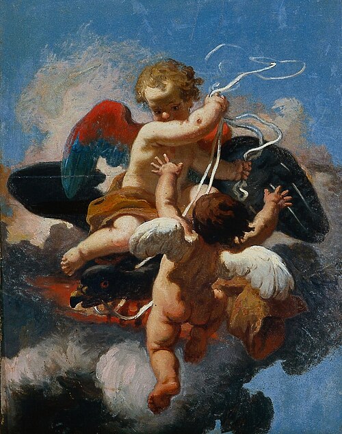 Due putti che giocano con un'aquila, 1650, Jean Boulanger