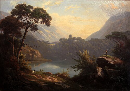 Géronde lake in Vallis, 1860, Charles Louis Guigon