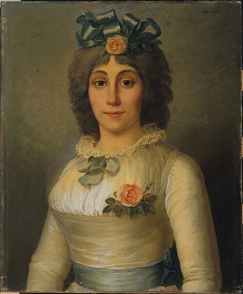 Portrait de femme, autrefois identifiée comme Anne-Josèphe Théroigne de Méricourt (1762-1817), 1793, Pierre Nicolas Selles