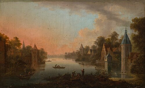 River Running through a Town, , Johann Christian Vollerdt