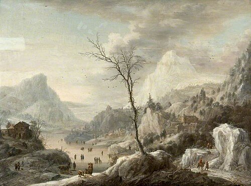 A Mountain Landscape in Winter, , Johann Christian Vollerdt
