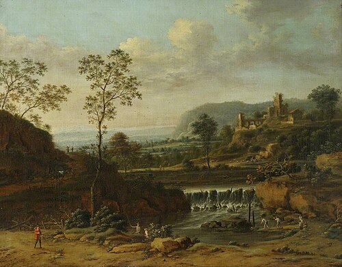 Landscape and Waterfall, 1764, Johann Christian Vollerdt