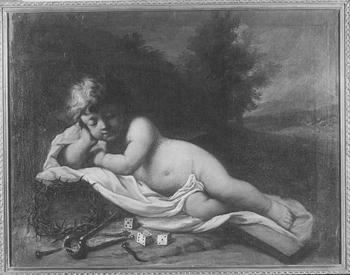 Schlafendes Jesuskind mit Marterwerkzeugen (?), 1713, Jacopo Amigoni