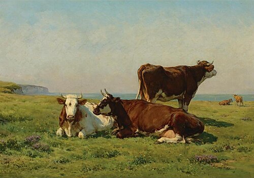 Cows Grazing by the Sea, , Juliette Bonheur