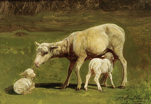 A Ewe and Two Lambs, , Juliette Bonheur
