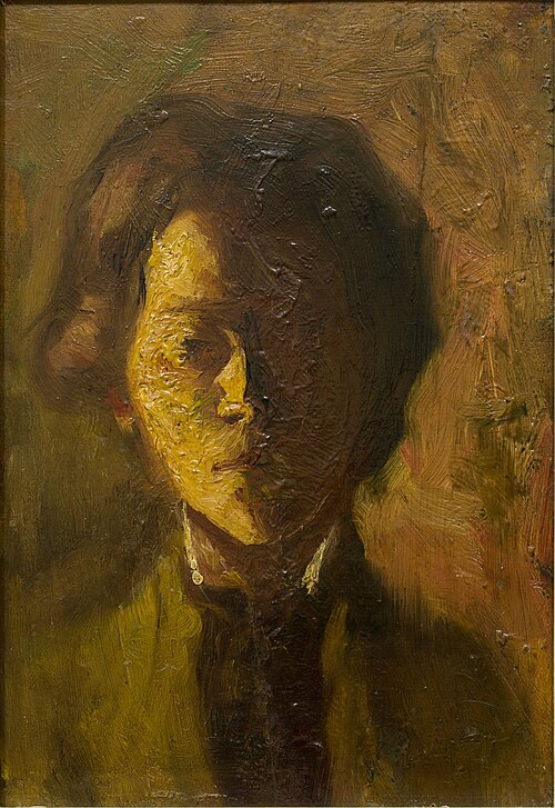 Self-portrait based on reflection of the glass, 1906, Stanisław Ignacy Witkiewicz