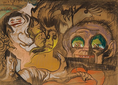 Composition green eye, 1918, Stanisław Ignacy Witkiewicz