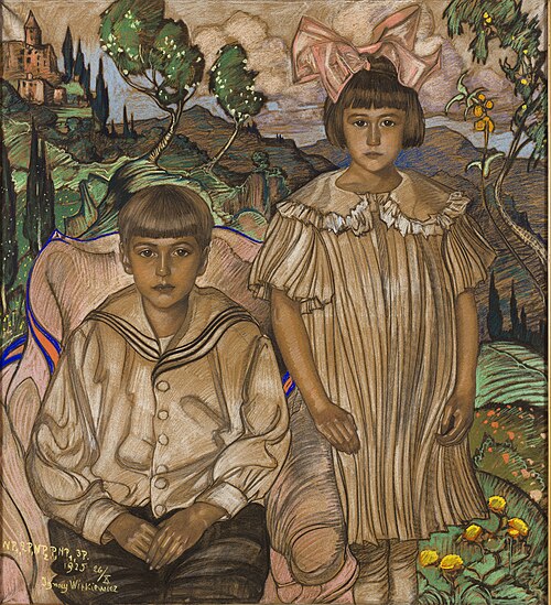 Portrait of Krystyna and Ludwik Fischer, 1925, Stanisław Ignacy Witkiewicz