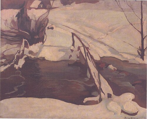 Stream and a bridge, 1913, Stanisław Ignacy Witkiewicz