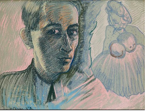 Self-portrait with a figure, 1929, Stanisław Ignacy Witkiewicz