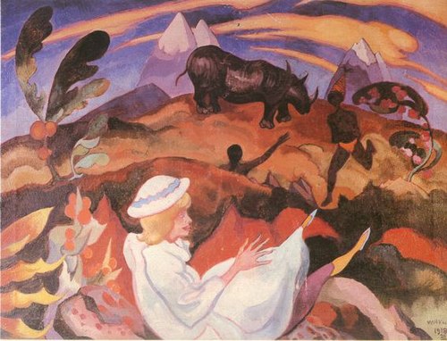 Composition with rhinoceros, 1918, Stanisław Ignacy Witkiewicz