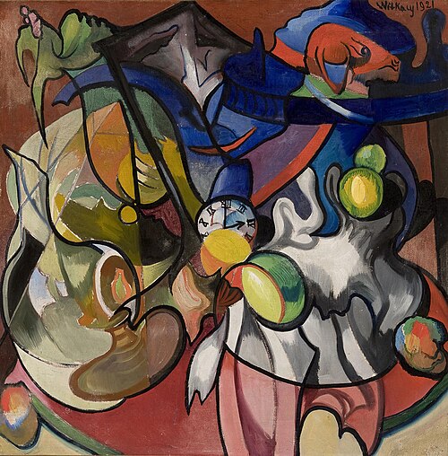 Still life with a clock, 1921, Stanisław Ignacy Witkiewicz