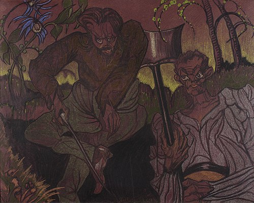 Composition with gravediggers, 1920, Stanisław Ignacy Witkiewicz