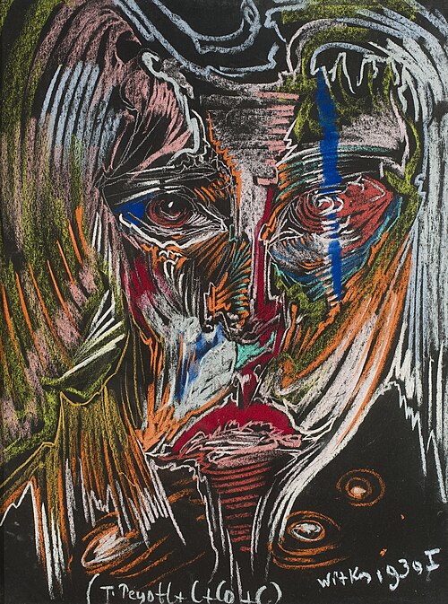Portrait of Edwarda Szmuglarowska, splinter in the eye, 1930, Stanisław Ignacy Witkiewicz