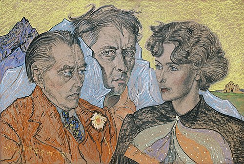 Group portrait -Tadeusz Langier, Witkacy, Bronisława Włodarska (Litauerowa), 1938, Stanisław Ignacy Witkiewicz
