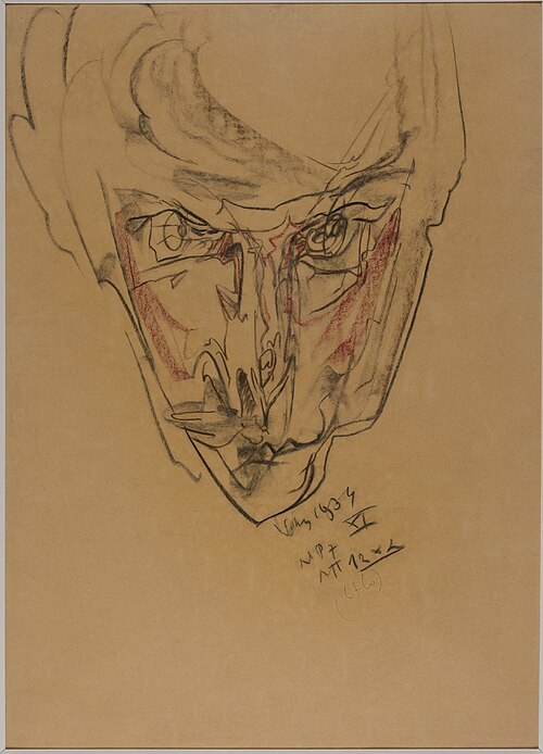 Male Portrait - Self Portrait, 1934, Stanisław Ignacy Witkiewicz